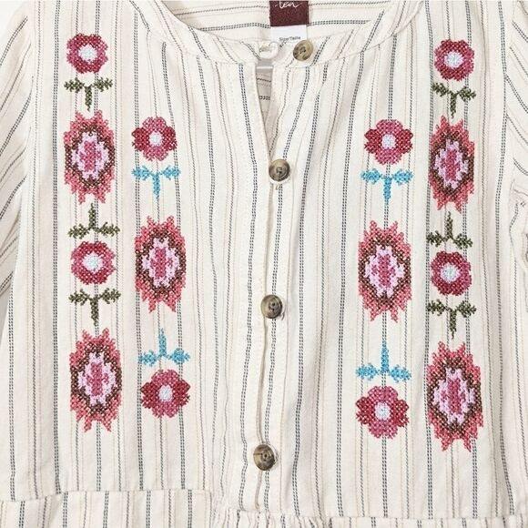 Girls Tea Dress with Embroidered Flowers Sz 4 - Picture 2 of 7